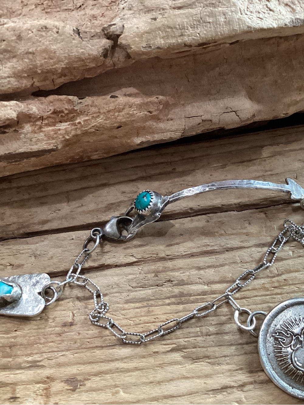 Sterling Silver Bracelet with Turquoise Accents
